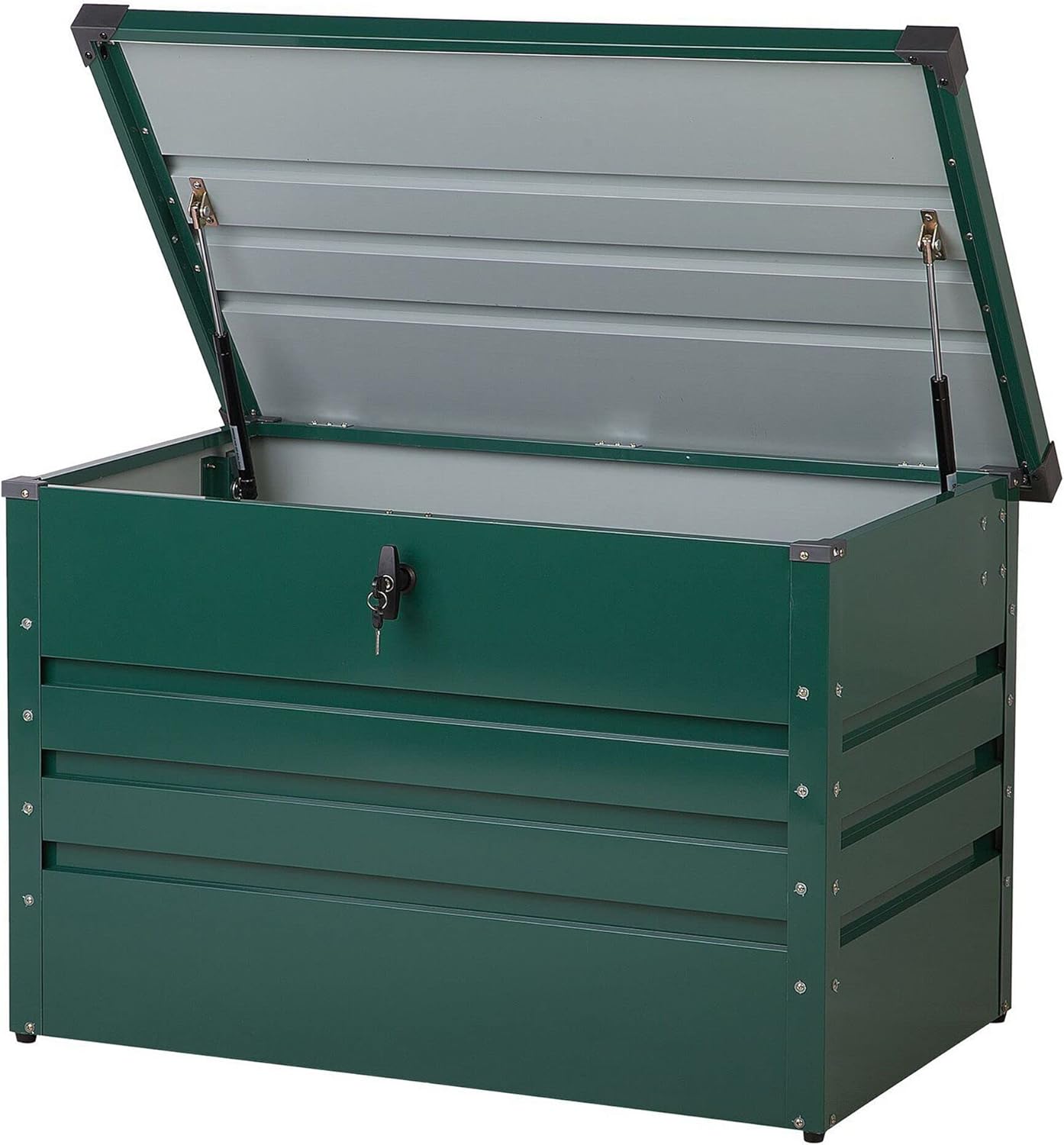 Garden Storage Box Green Steel Lockable Lid 300L Cebrosa Amazon.co.uk