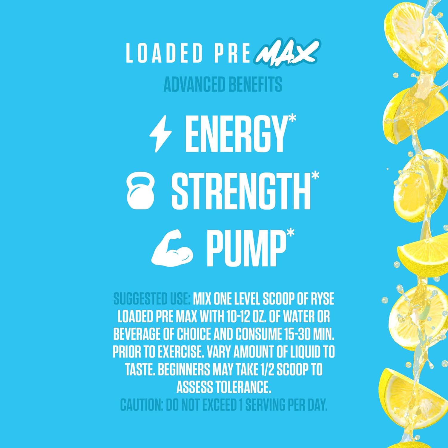 Ryse Loaded Pre Max Pre Workout Powder - Orange Cream - 300mg Dual-Phase Caffeine for Sustained Energy for Men & Women - L-Citrulline, PeptiPump & Alpha-GPC for Power, Pumps & Focus - 25 Servings