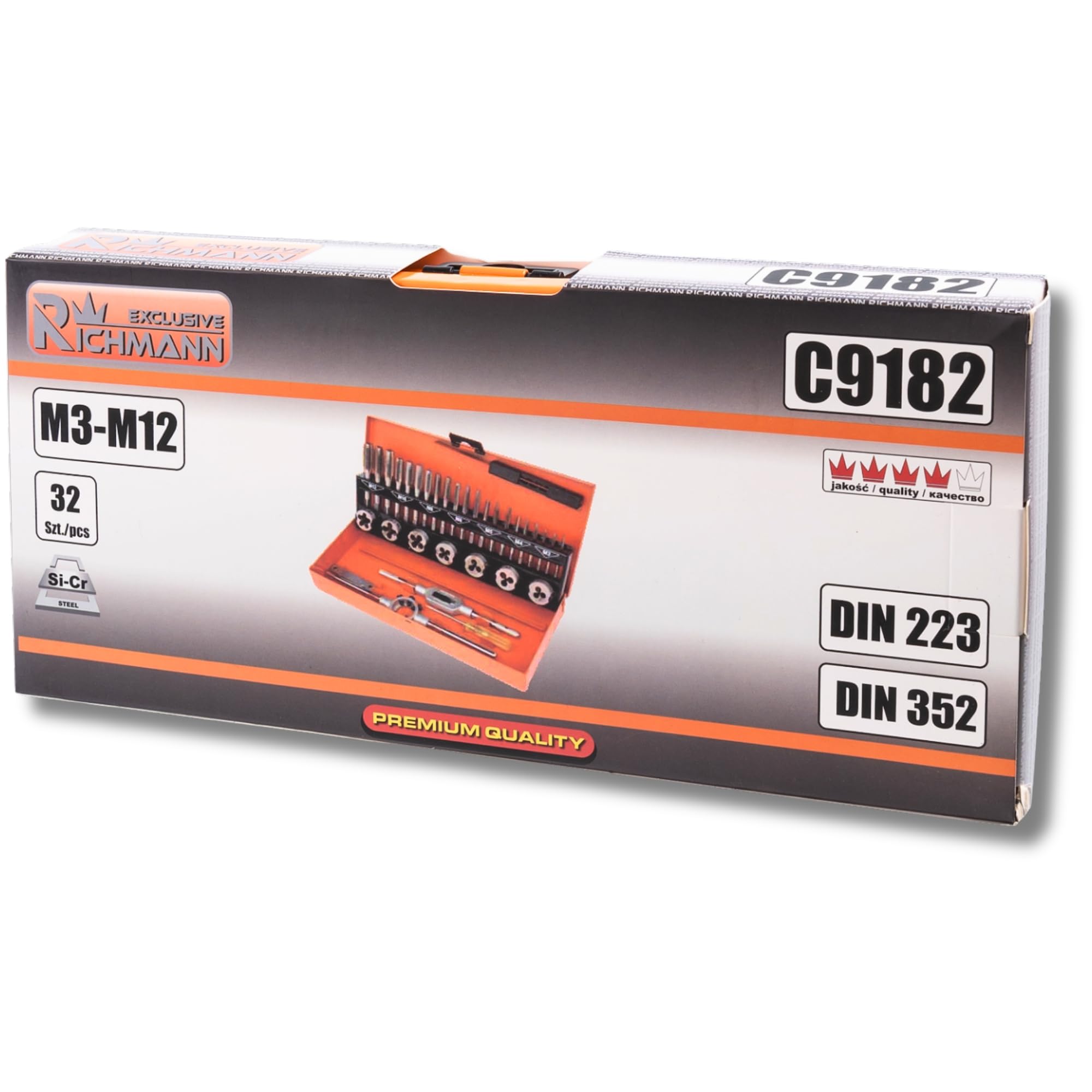 Exact Schneideisen Set 8-teilig M3-M12 HSS Schneideisensatz