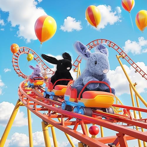 Miniatura 5 de Apricot Lamb Toys - Conejo morado de peluche con orejas suaves y esponjosas (conejo morado, 8 pulgadas)