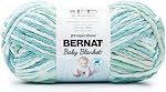 Bernat Baby Blanket 300g Baby Blue- Green Yarn - 1 Pack of 300g/10.5oz - Polyester - 11 Super Bulky - Knitting/Crochet