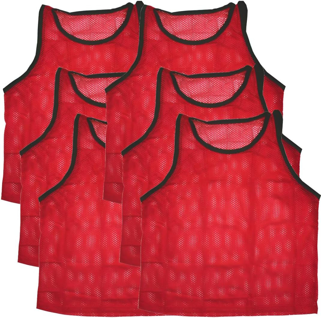 Scrimmage Training Vests Soccer Bibs Adult Set of 6