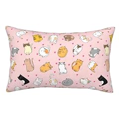 Zminciu Cute Cat Pillow Cover 16x24 Inch Bed Pillow Pillowcases with Hidden Zipper Lumbar Pillow Case Cushion Queen