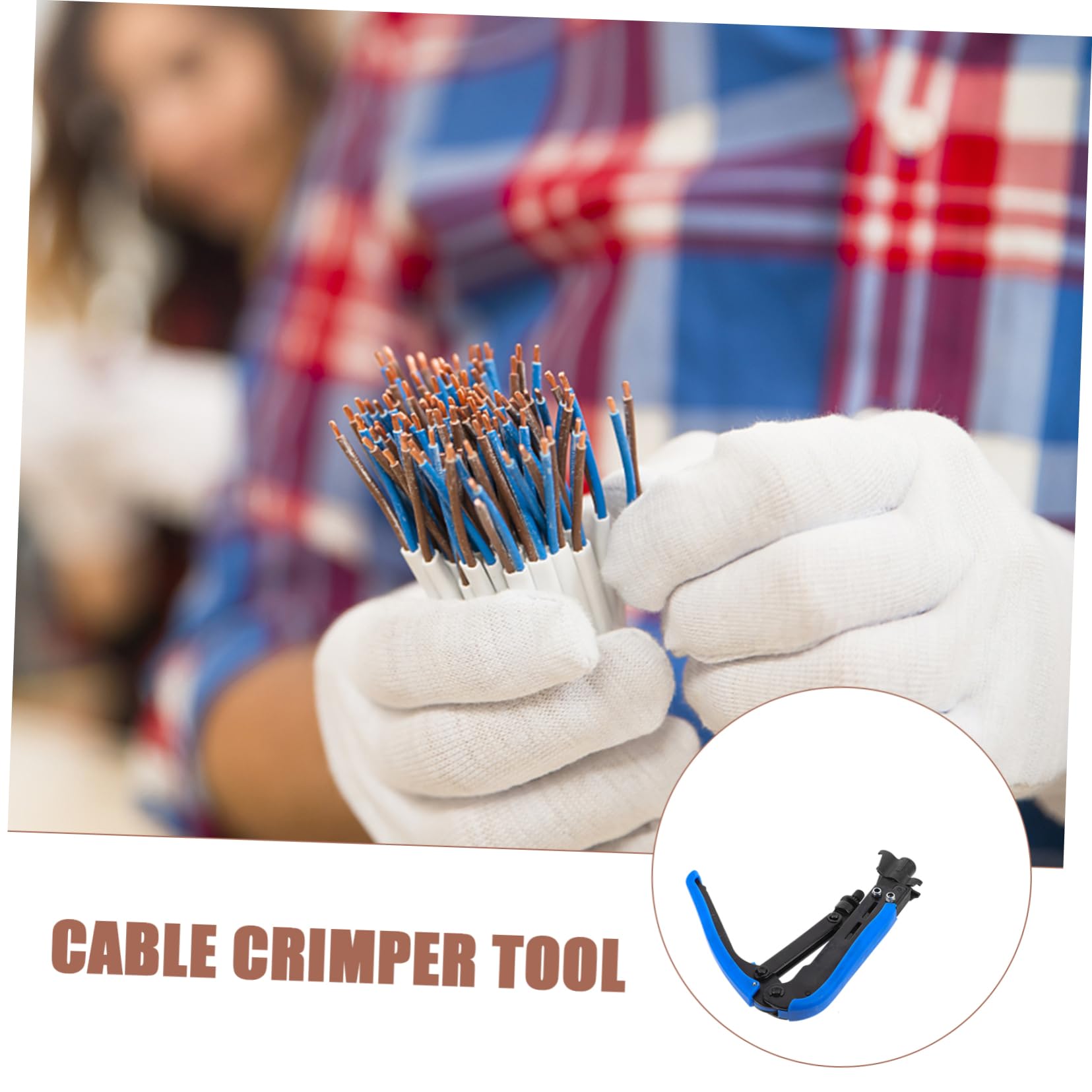 EXCEART Crimpatrice Professionale Per Connettori Strumento Di Compressione Coassiale Per Cavi Video Rete Utensile Robusto e Multifunzionale Per Crimpatura Facile e Affidabile