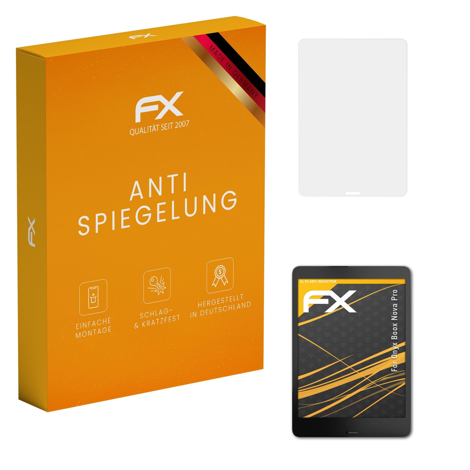 atFoliX Screen Protector compatible with Onyx Boox Nova Pro Screen Protection Film, anti-reflective and shock-absorbing FX Protector Film (2X)