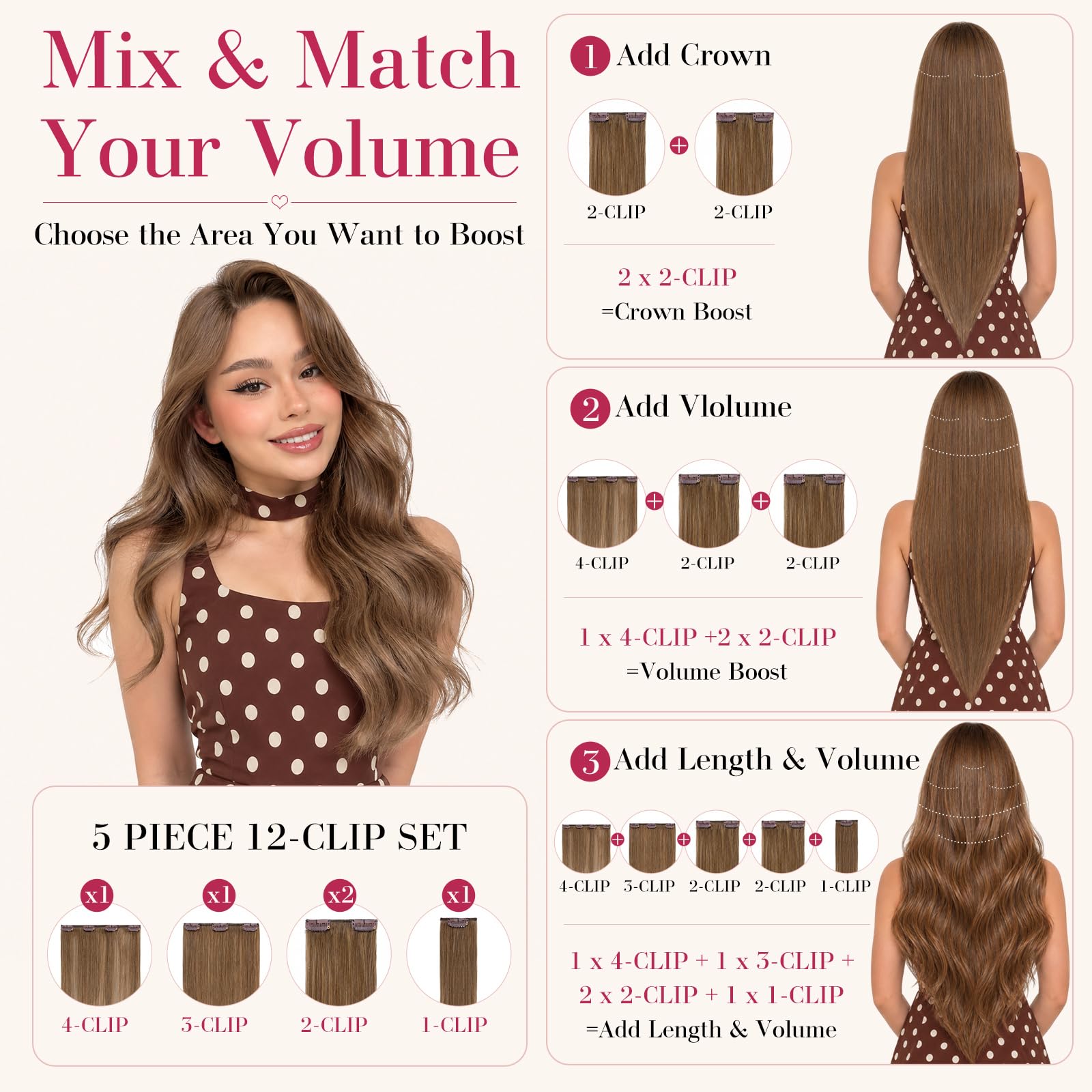 Clip in Extensions Echthaar 5 Stück 45cm #60 Perlblond | Hochdichtes Echthaar Haarverlängerung,Vielfältig kombinierbar für unzählige Styling‑Varianten,100% Remy Human Hair