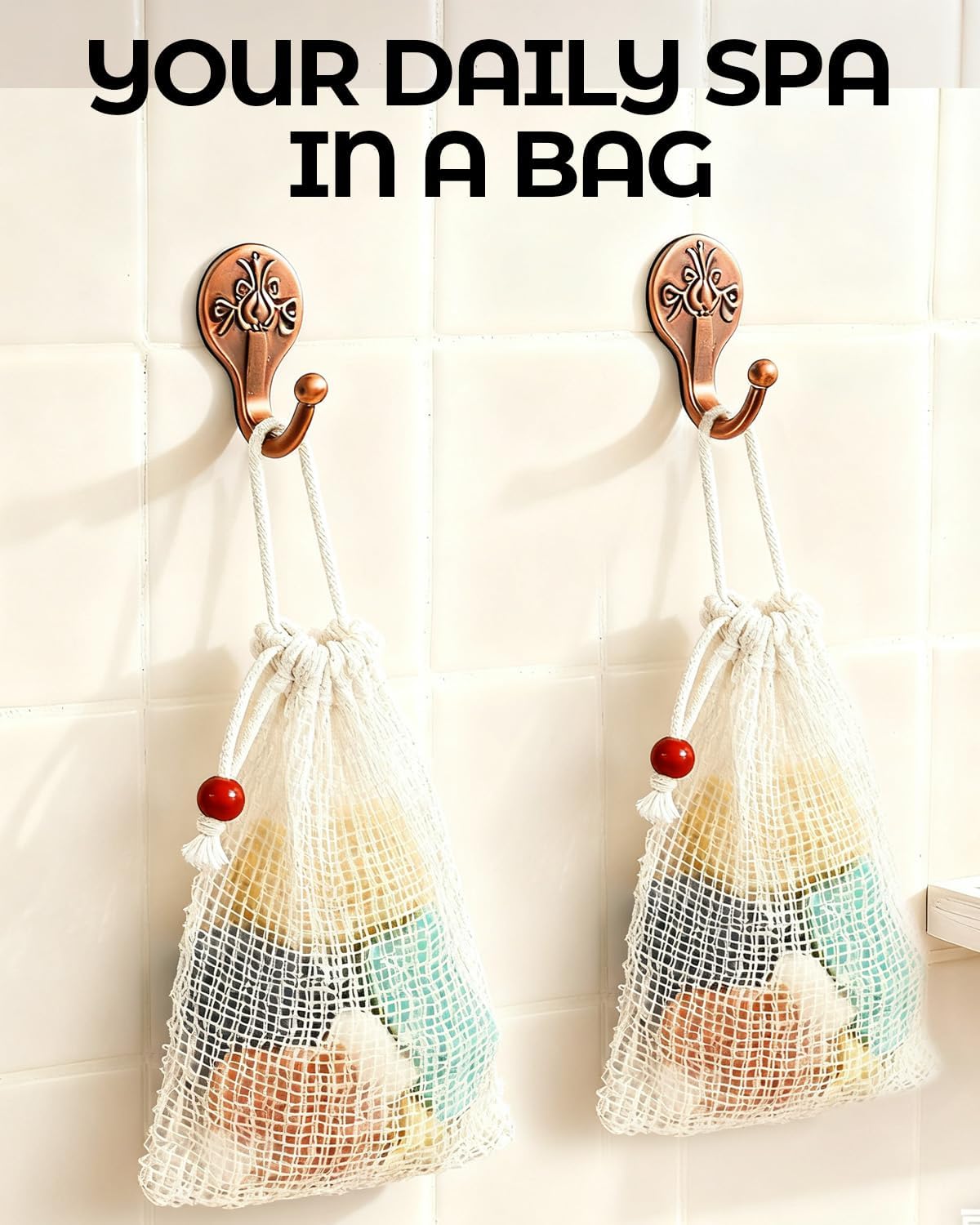 100 Pcs Soap Bags with Drawstring, 5.3'' x 3.7'' Natural Soap Savers for Bar Soap Exfoliating Sisal Mesh Soap Bags for Soap Bars, Scrubbing & Massaging Shower Pouches for Men & Women - Image 7