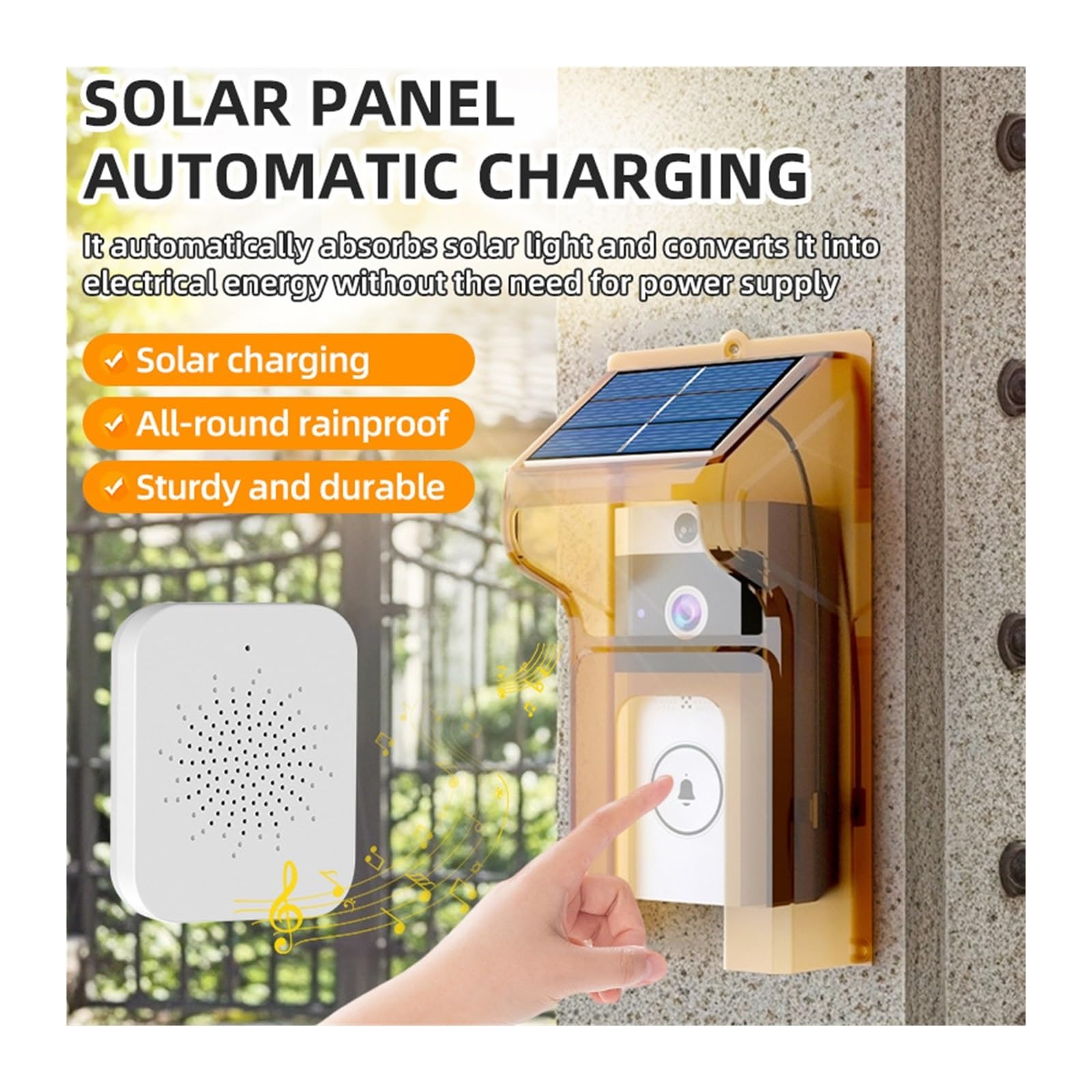 Campanelli Wireless Impermeabili Copertura for Carica Solare Spioncini(Doorbell with Cover)