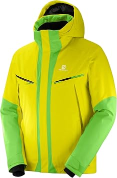 SALOMON LC1003800 Ski Wear Mens Jacket ICECOOL JACKET M Ice School Jacket M Sulphur Spring/Greenery/L