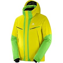 SALOMON LC1003800 Ski Wear Men's Jacket ICECOOL JACKET M Ice School Jacket M Sulphur Spring/Greenery/L