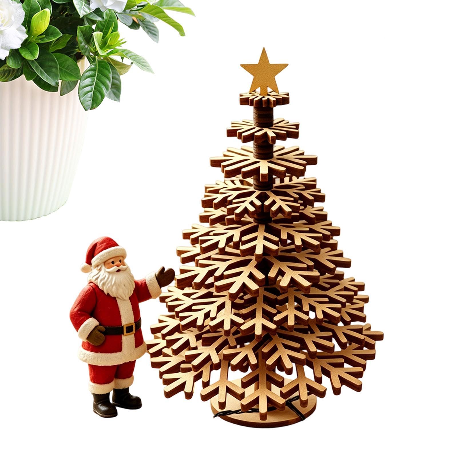 Árboles navideños pequeños de madera para decorar estanterías, salones y oficinas