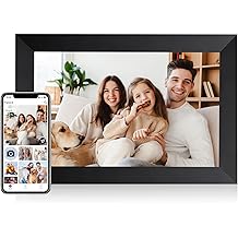 AEEZO 10.1 Inch WiFi Digital Picture Frame, IPS Touch Screen Smart Cloud Photo Frame with 32GB Storage, Auto-Rotate Easy Setup to Share Photos or Videos via AiMOR APP, Wall Mountable Black
