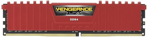 Corsair CMK4GX4M1A2400C16R Vengeance LPX 4 GB (1 x 4 GB) DDR4 2400 MHz XMP 2.0 High Performance Desktop Memory Module - Red