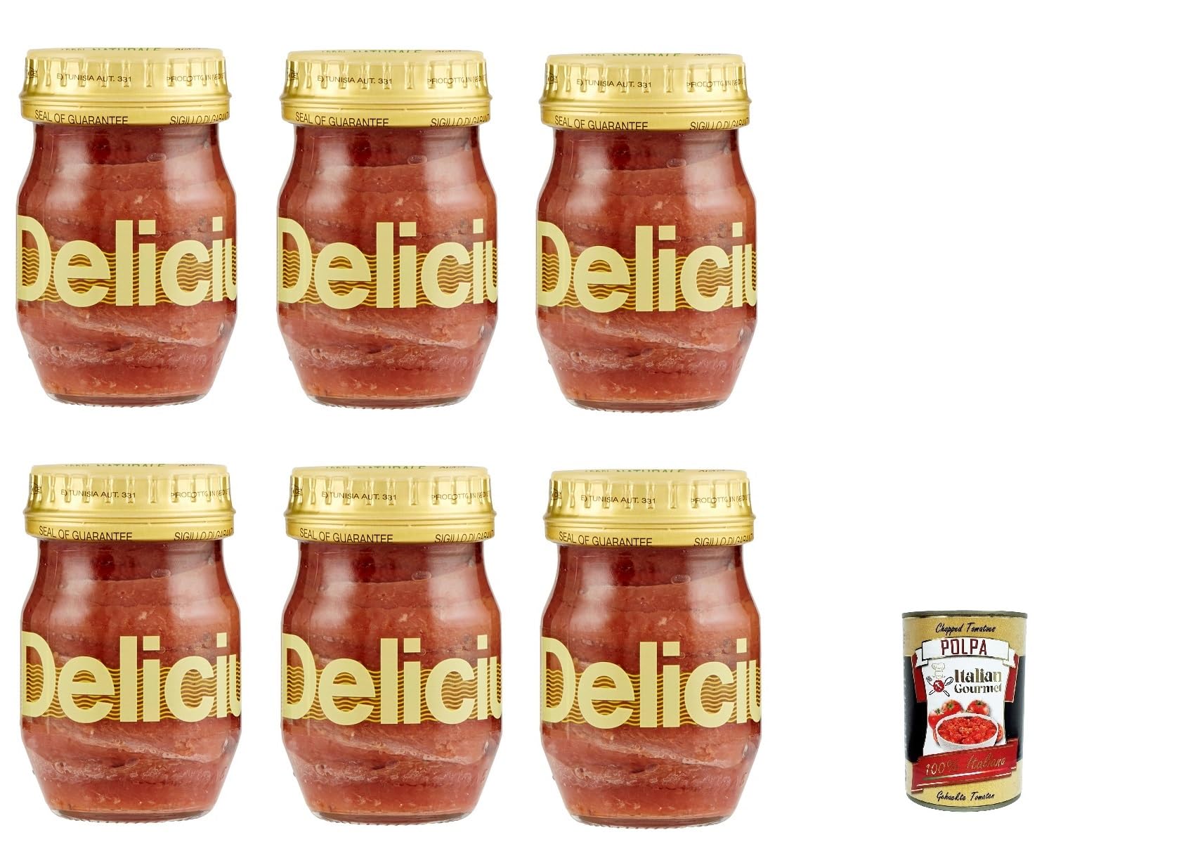 Italian Gourmet Filetti di Alici in Olivenöl Sardellenfilets 6 x 90g