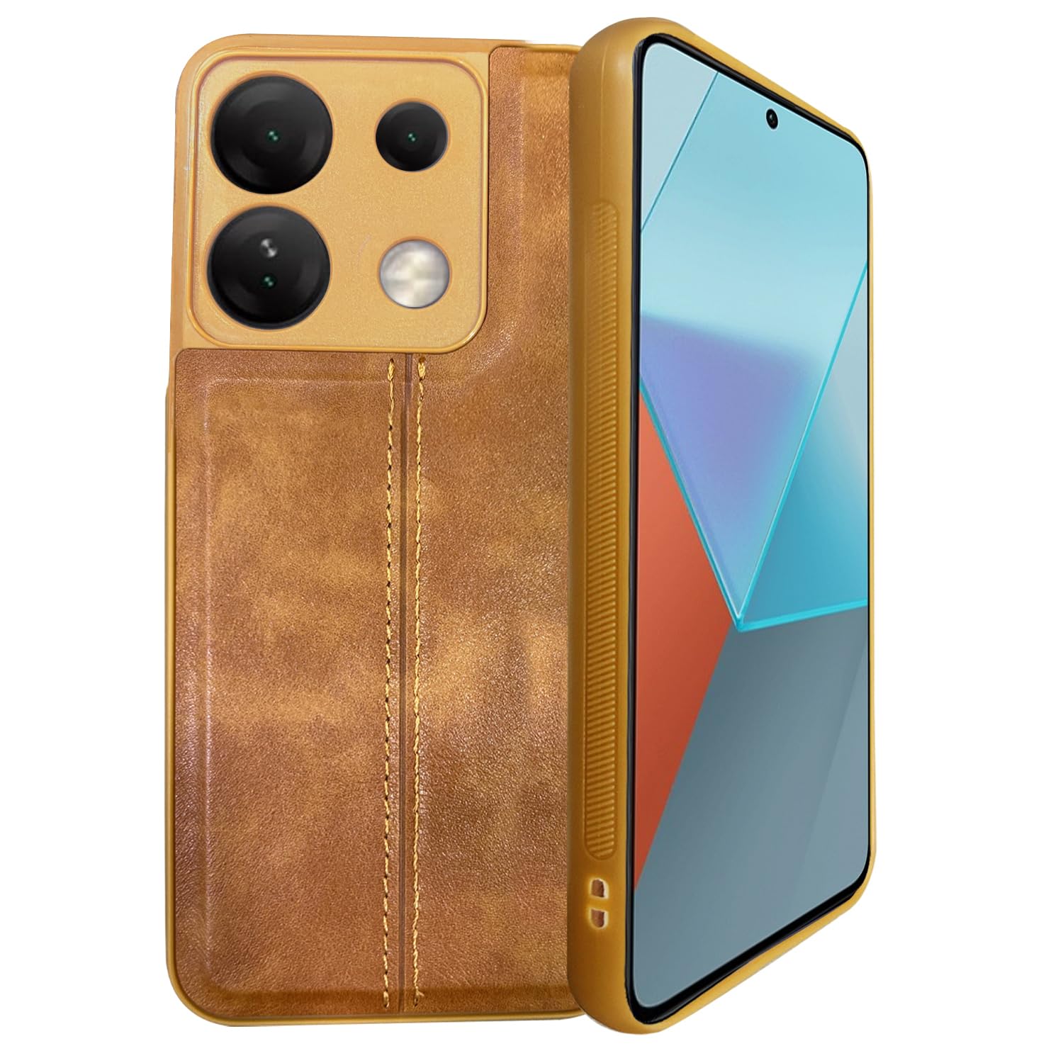 A rtistque Premium Thread Leather Back Cover Case for Mi Redmi Note 13 Pro 5G | Drop Protection | Smooth Grip | Raised Camera Edges – Brown A rtistque Premium Thread Leather Back Cover Case for Mi Redmi Note 13 Pro 5G | Drop Protection | Smooth Grip | Raised Camera Edges – Brown