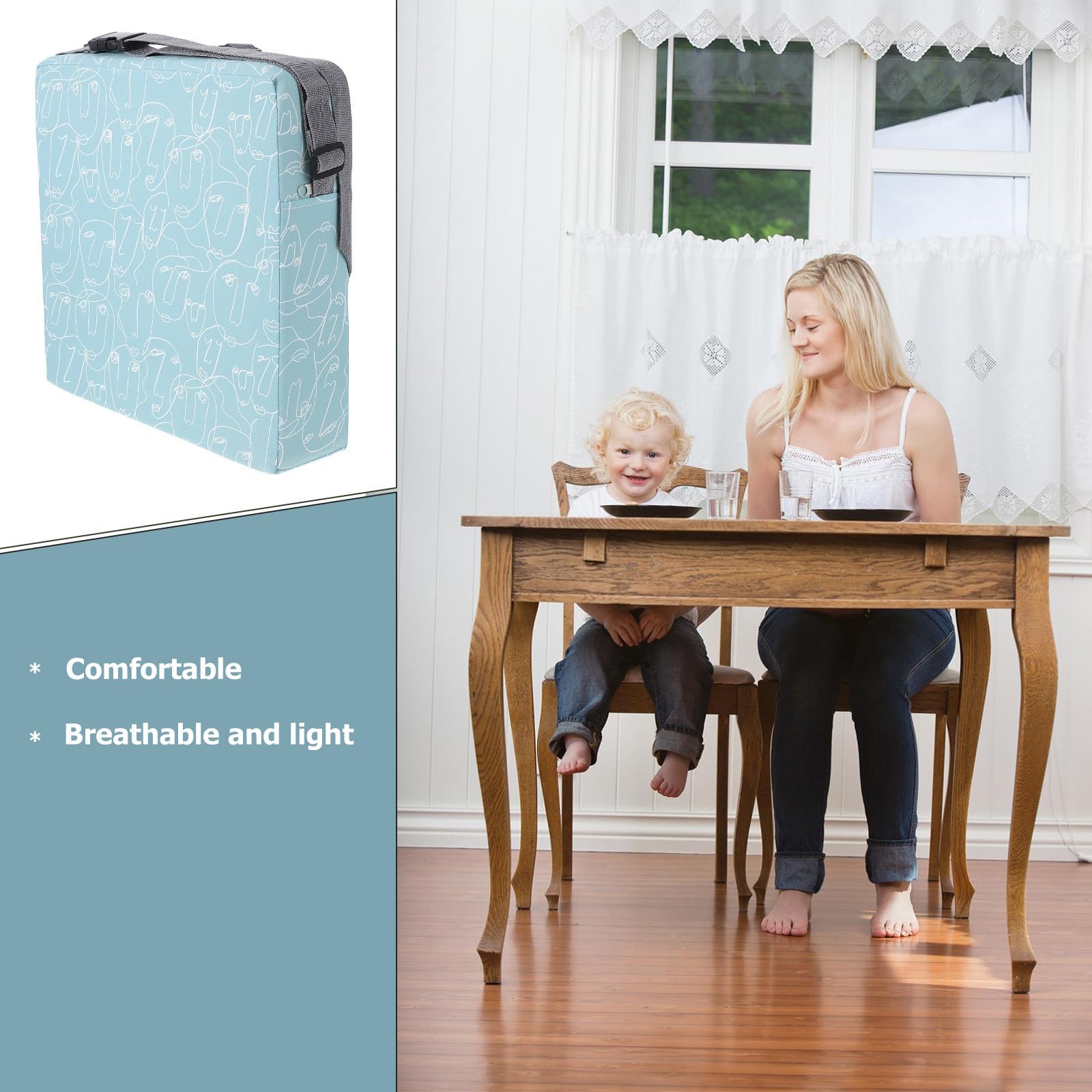 Silla, y Elevador Desmontable Portátil Cojín para Infantil Esponja Material Cómoda para Niños en Comedor
