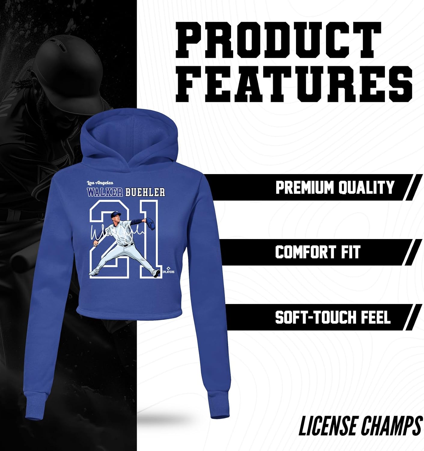 License Champs Womens Official NCAA | Cropped Hoodie Crop Fleece | Pullover Sweatshirt Tops | Game Day Merchandise