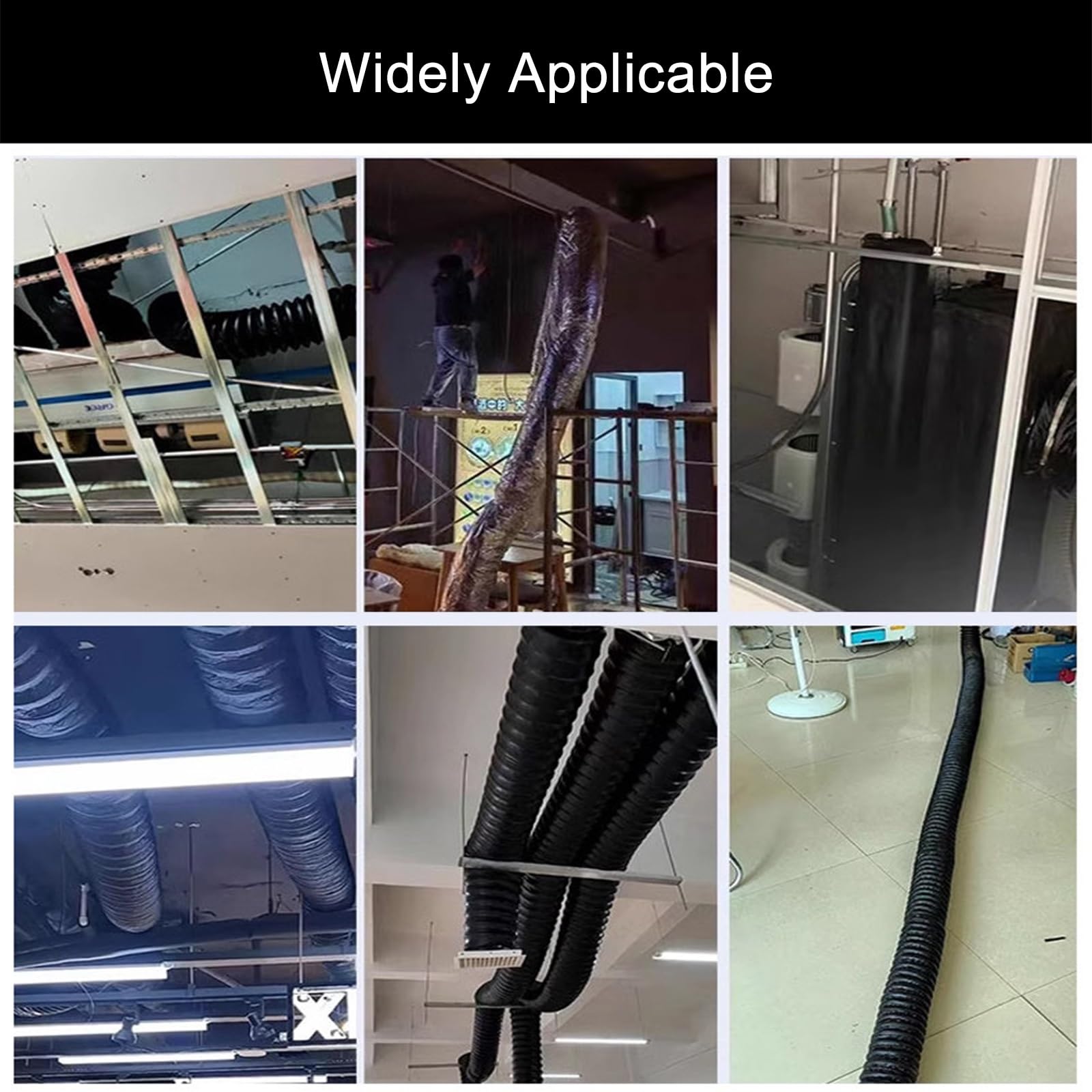 6m Flexibler Isolierter Abluftschlauch für Wäschetrockner, PVC-Aluminiumfolien Schlauch, Flammhemmender Lüftungsrohr Abluftkanal für Küche Dunstabzugshaube(100mm/4in)