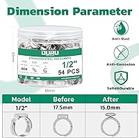 Vista 2 de 54 piezas 1/2 Pex anillo de crimpado, abrazaderas Pex de acero inoxidable 304, abrazaderas de manguera de oreja única para accesorios Pex tubería