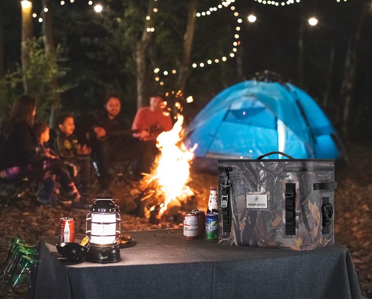 Rock BROS Soft Cooler 30 Can Insulated Leak Proof Soft Pack Coolers Waterproof Soft Sided Cooler Bag for Camping, Fishing, Road Beach Trip, Golf, Picnics