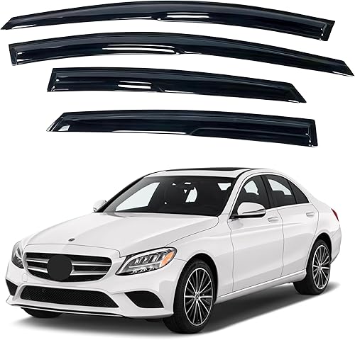 Miniatura 119 de IG - Visera para ventana de automóvil, protector contra la lluvia, el sol y el viento, con cinta adhesiva, deflector extraduradero para ventana