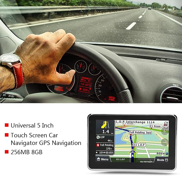 VBESTLIFE Navigatore GPS Universale per Auto da 5 Pollici, Mappa Europea con Touch Screen, Trasmissione Vocale, con Avviso Restrizioni per Camion, per Auto, Autobus, Camion - 3