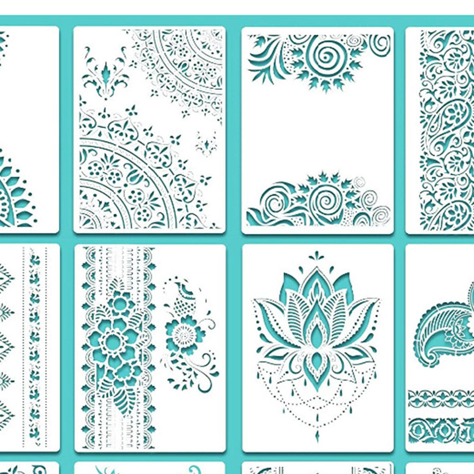Zestaw 5 szablonów mandali DIY rzemiosło malarstwo ścienne stemplowanie scrapbooking karta zestaw 1