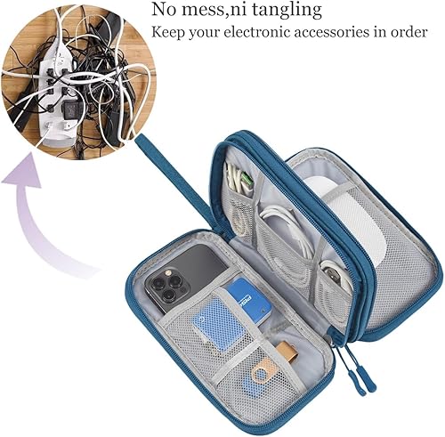 Miniatura 5 de Organizador de artículos electrónicos, estuche de viaje, resistente al agua, organizador de cables, bolsa organizadora de cables para cable, USB,