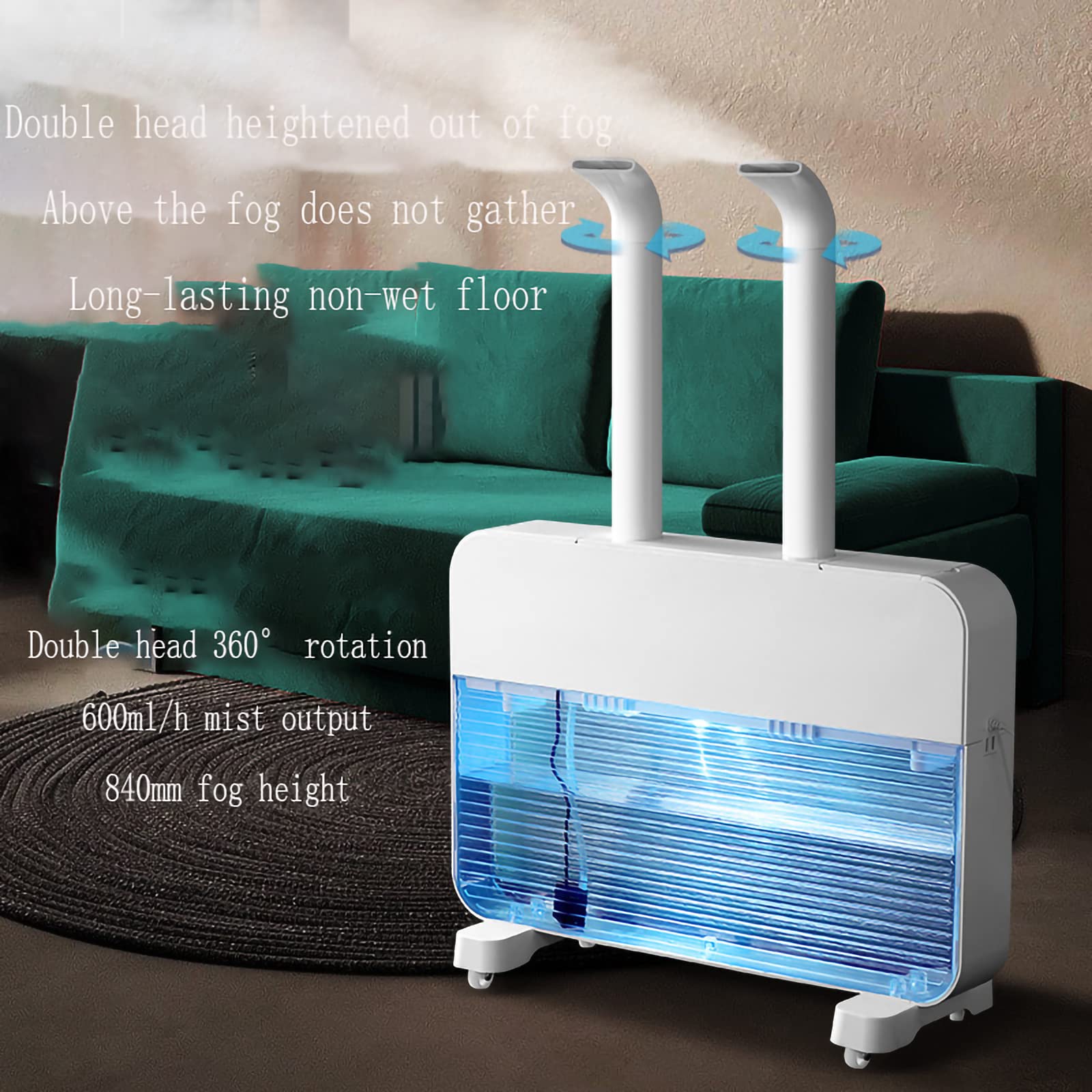 Humidificador 12L de Gran Capacidad Uer Agua pulverizador Comercial humidificador ultrasónico WiFi Inteligente fácil de Limpiar atomizador de Aire de Doble，