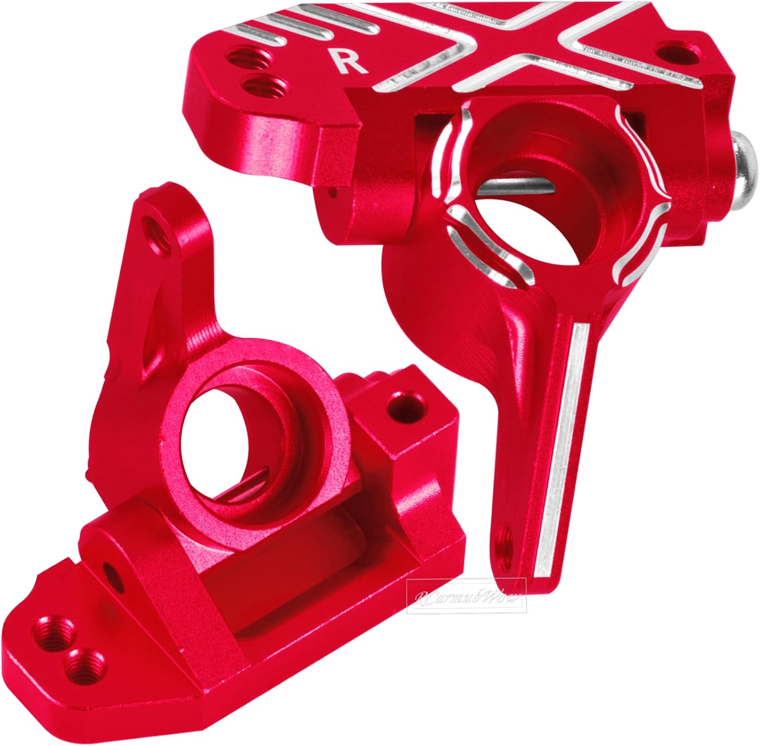 RC Caster Block Set Upgrades Part for 1/10 2WD Slash/Rustler/Stampede 2WD/Bandit 2WD VXL,Aluminium Left Right Caster Blocks,Front Steering Block,Rear Stub Axle Carriers,Red