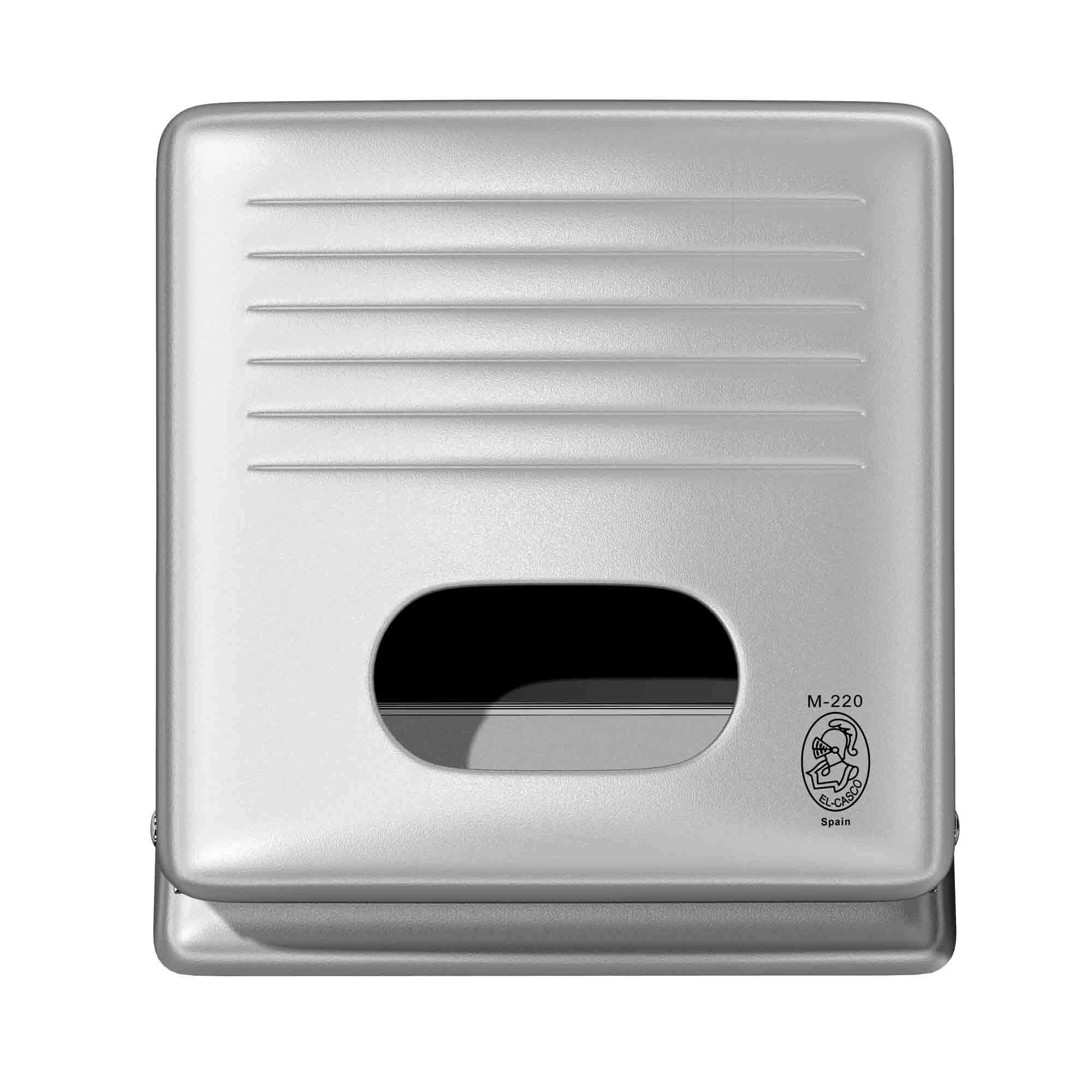 EL CASCO Perforatrice per carta M-220 CG, Cromata e Grigia, a 2 fori, distanza 80 mm