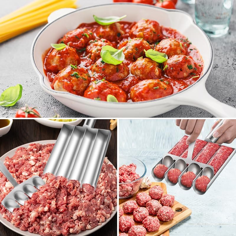 Stainless Steel Meatball Maker - Creative Kitchen Quadruple Meatball Maker for Meatball Lovers image 5
