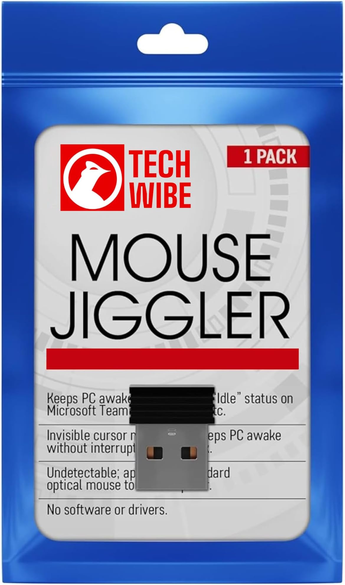 Mouse Jiggler USB Mouse Mover โ Portable Plug-and-Play Cursor Shaker & Vibration Device to Keep PC/Laptop Awake, Prevents Sleep & Lockdown Mode, Moves Arrow Automatically, Ideal for Remote Work
