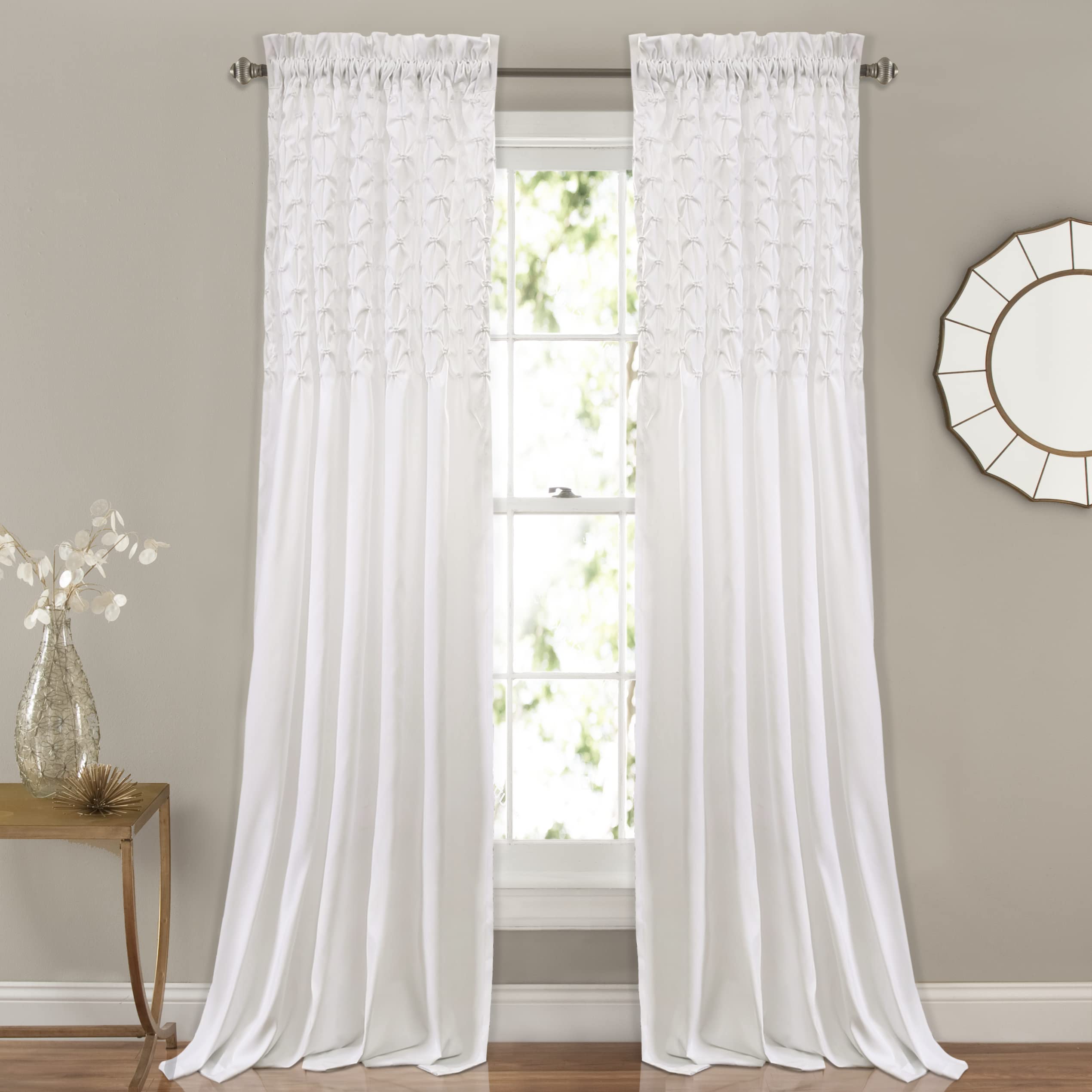 Rideaux de fenêtre élastiques brodés rideau blanc grand format 274 cm