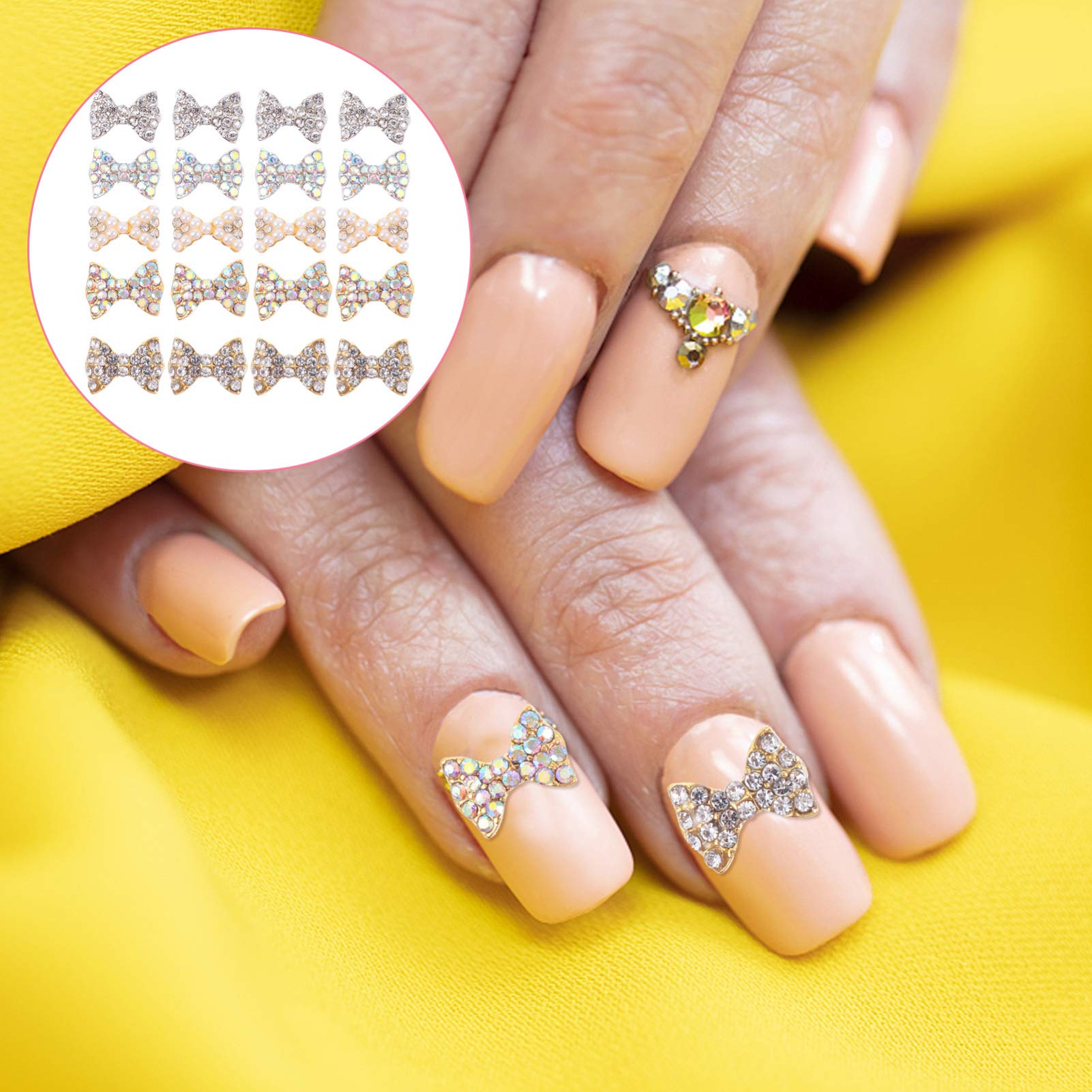 FRCOLOR 2 Ensembles Bijoux En Diamant Pour Les Ongles Accessoires Boucle Décoration Ongles 3d Trousse Strass Perlés Ongles Goth Vernis À Ongles Métal 50 Pièces * 2