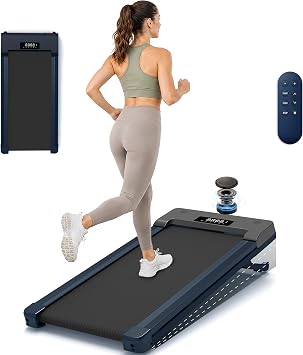 Walking Pad Treadmill 450 lb, Under Desk Treadmill, 12% Auto Incline | Auto incline 9 levels max 12%, 450 lb capacity, smart APP tracking, Bluetooth speaker, compact treadmills for home