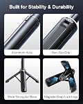 Llano 16" Trépied de caméra d'action magnétique pour DJI Action Osmo 6, Osmo Nano, Mini Tripod avec adaptateur Magsafe, petit bâton de selfie, 360° Tête de balle, Portable, Léger, Noir