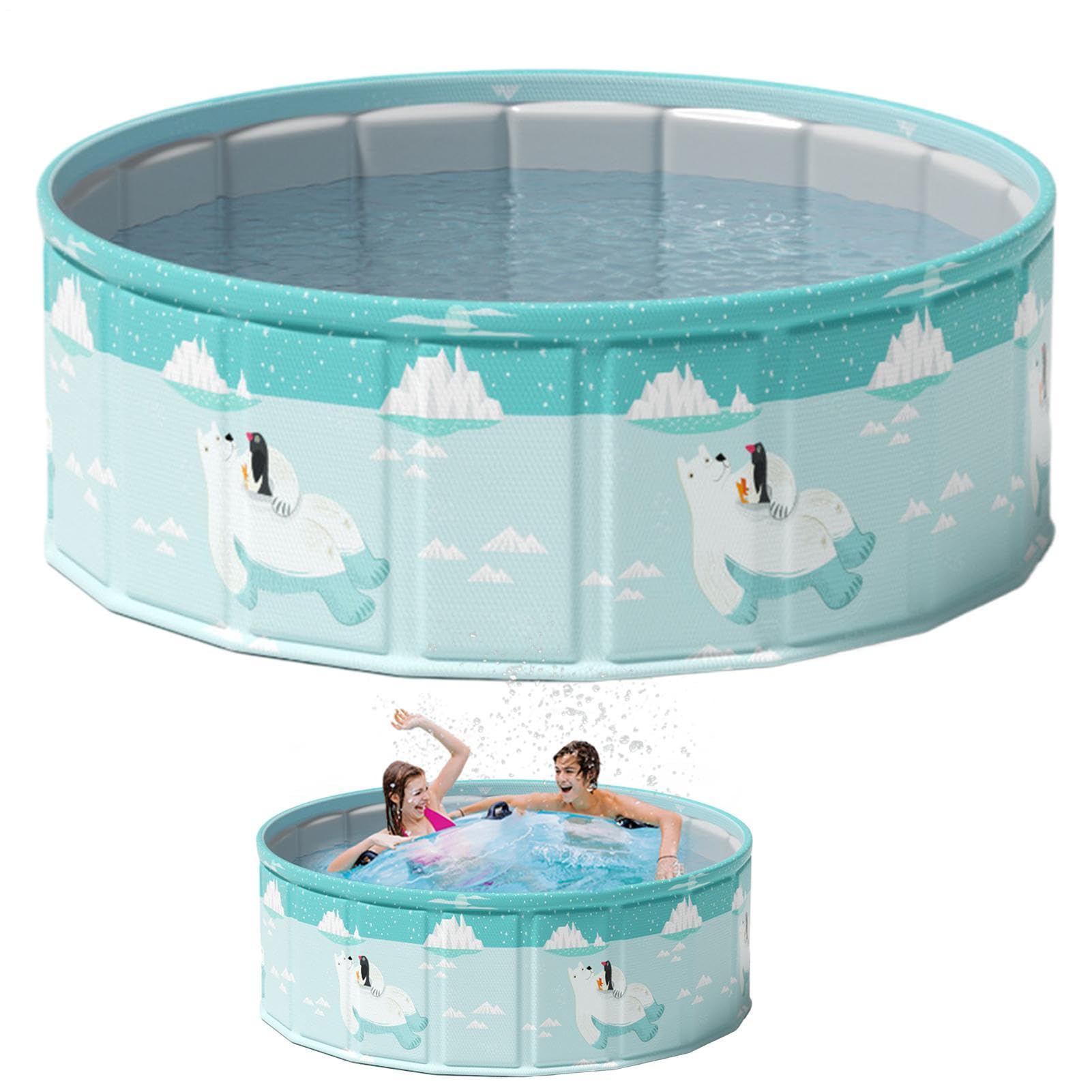 Piscina Non Gonfiabile Vasca Portatile in PVC di dimensioni 160x160x45 cm | Piscina pieghevole bambini per Bambini Animali Domestici Ragazzi Ragazze Cortile Esterno Spiaggia Interno Giardino Prato