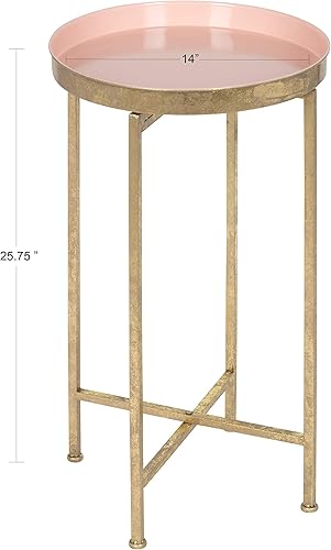 Miniatura 43 de Kate and Laurel Celia - Mesa redonda plegable de metal, negro con base dorada Dorado/Negro,Dorado/blanco,Negro -,Negro/Oro,Negro /Gris,Negro,