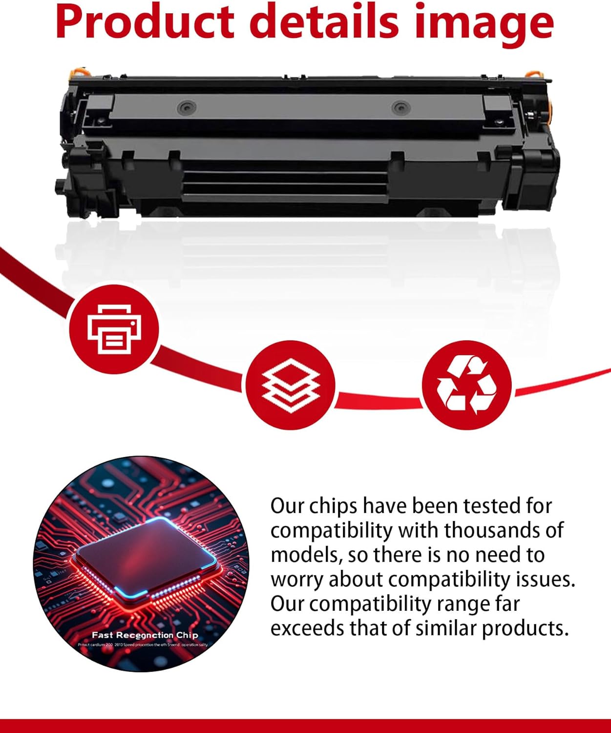 125 CRG125 Black Toner Cartridge (1-Pack) - Replacement for Canon 125/CRG125 Toner Compatible with LBP6030w LBP6000 MF3010 Printer