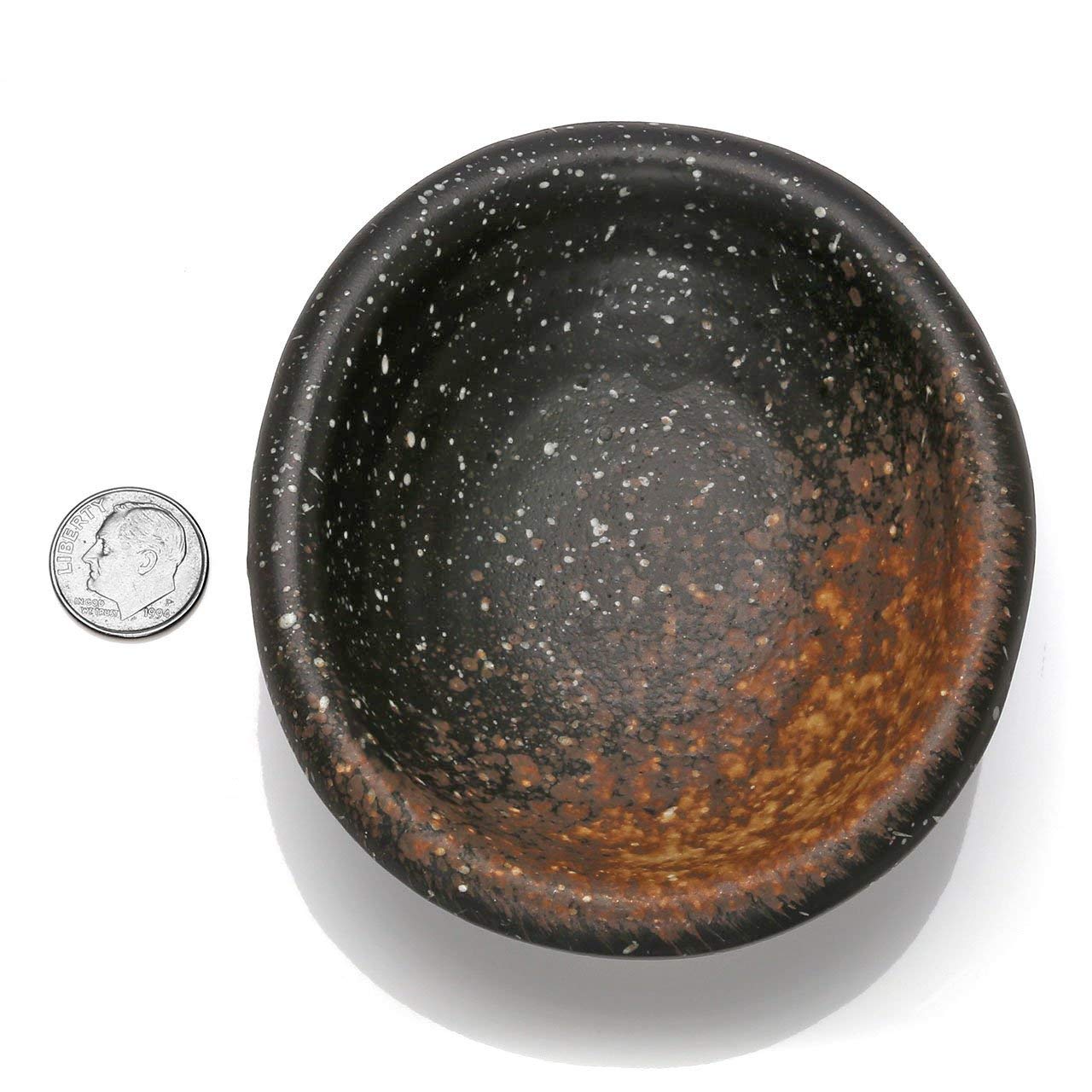 Top Plaza Lava Rock Gemstone Aromatherapy Essential Oil Diffuser Set - Oval Shape Ceramic Incense Burner/Ware/Holder/Bowl with 14Pcs Heart Lava Stone Beads