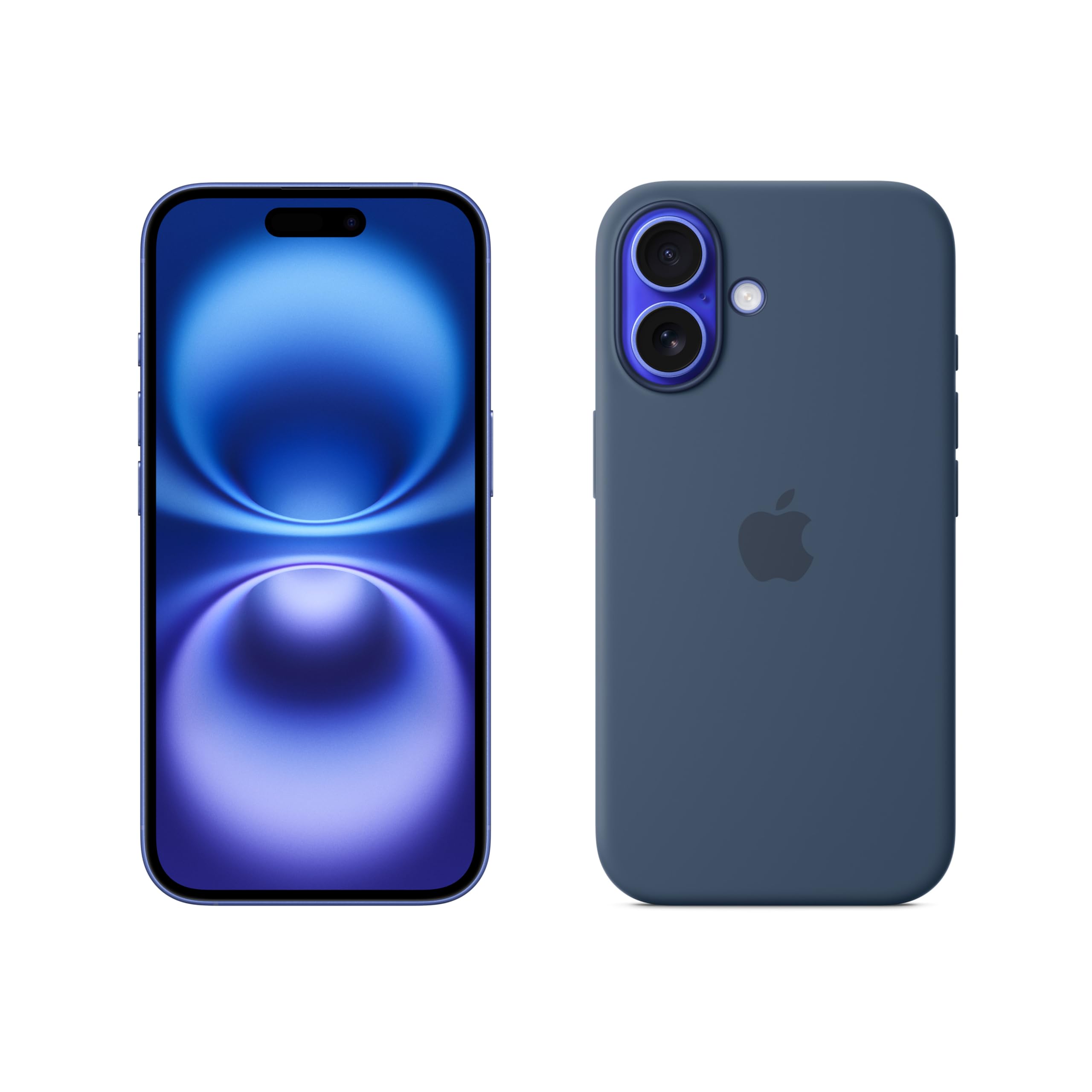 Apple iPhone 16 256GB: 5G Mobile phone with Apple Intelligence - Ultramarine + Silicone Case with MagSafe - Denim