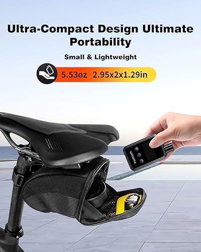 Miniatura 4 de URTOPIA Mini bomba de neumáticos de bicicleta, bomba de bicicleta de inflado rápido con calibre, bomba de aire eléctrica portátil recargable de 150