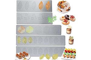 5PCS Leaf Molds Silicone,Acxydm Tuile Molds Silicone Baking Mold