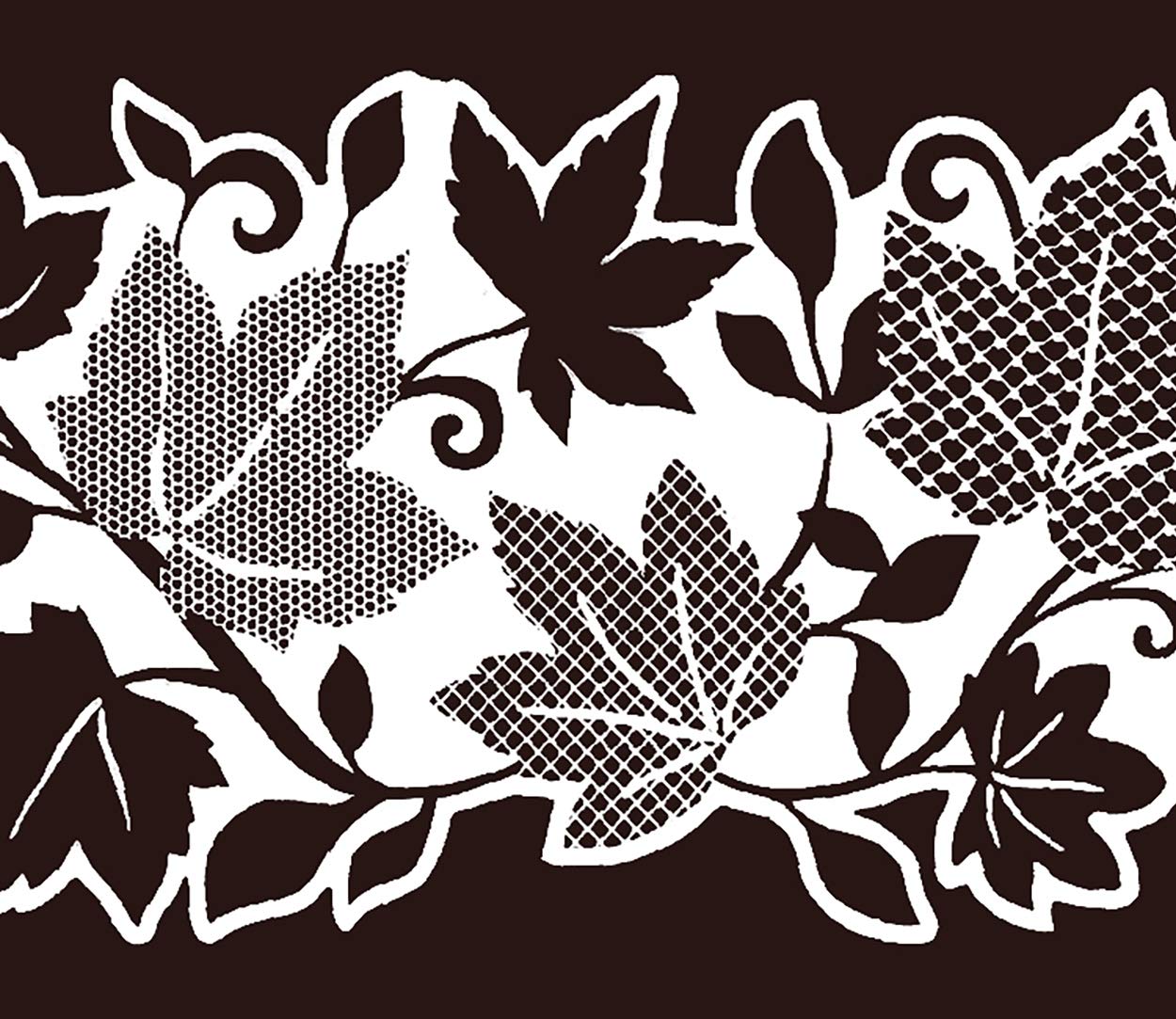 Dundee DecoMGAZB6002 Peel and Stick Floral White Leaves, Vines Self Adhesive Mirror Window Sticker Wallpaper Border, Roll 33 ft X 4 in (10m X 10cm)