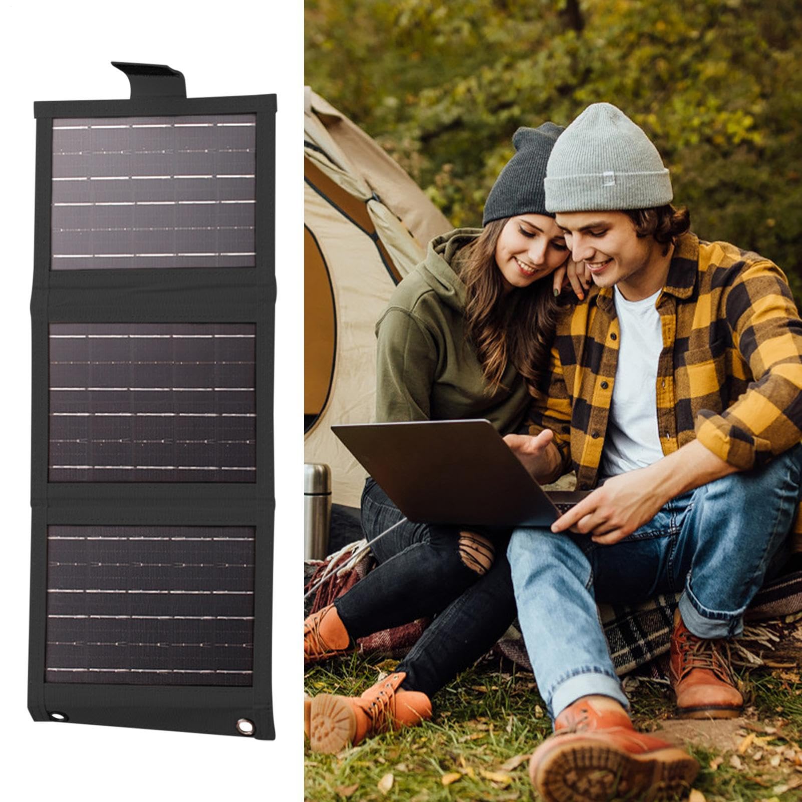 Cargador Solar para Móvil Portátil Carga Rápida Exterior Plegable | Cargador Solar Plegable para Teléfono Móvil Tabletas, Cámaras, Auriculares Para Camping, Senderismo, Viajes Y Al Aire