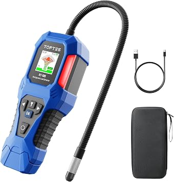 TOPTES RT-108 Refrigerant Leak Detector, HVAC Freon Leak Detector with Halogen Ionization Sensor, Air Conditioning Detection with 3 Sensitivity Levels for R134a CFCsHCFCsHFCs - Blue