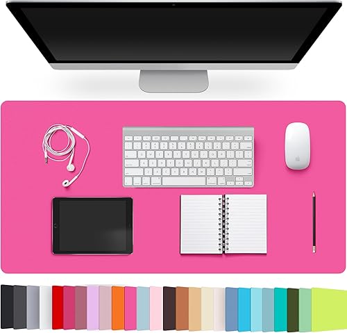 Miniatura 29 de Protector de almohadilla de escritorio de piel CADONO, almohadilla de escritorio antideslizante, gran almohadilla de ratón de piel sintética PU,