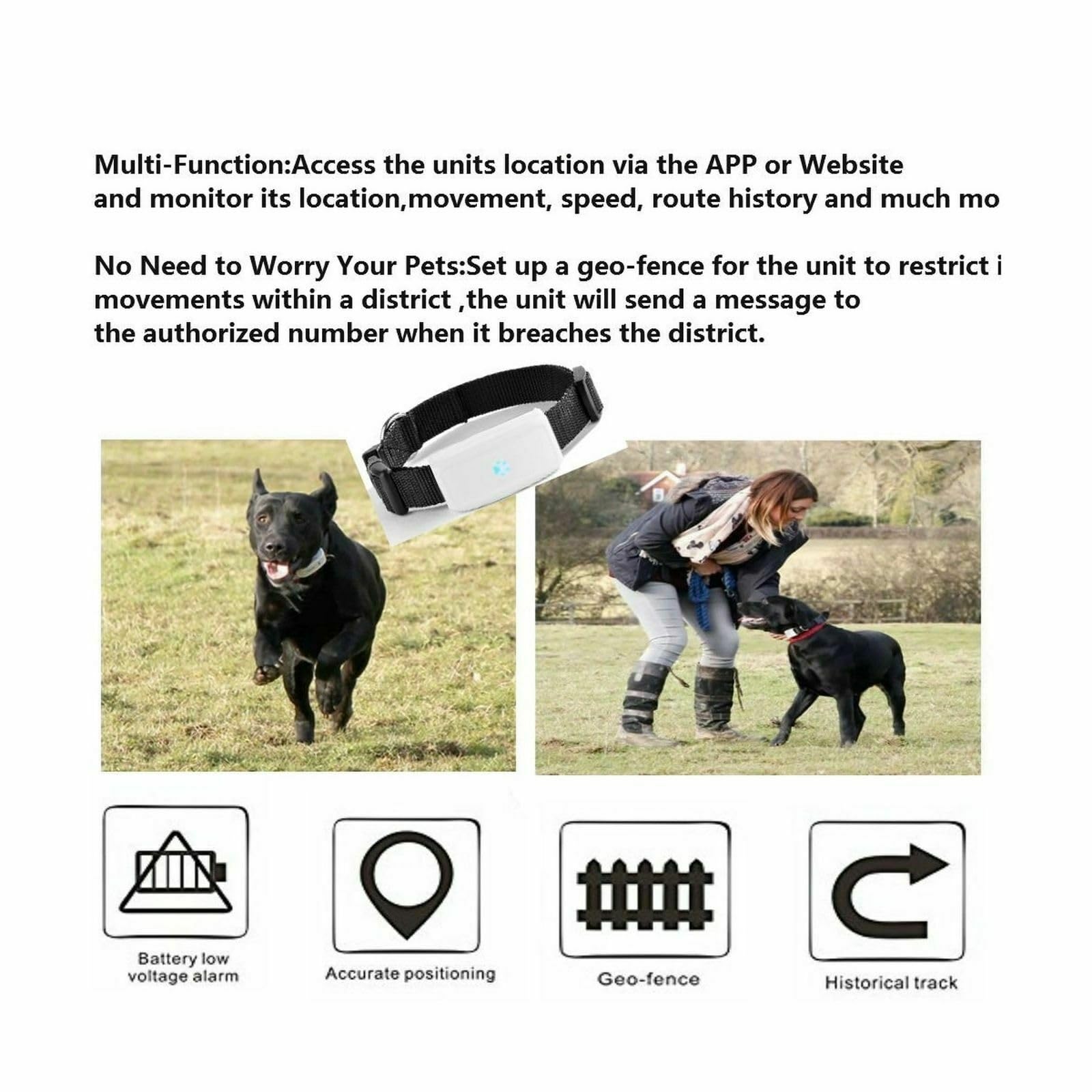 TKSTAR TK911 GPS GSM 3G 2G Halsband Hund Katze Tier Tracker Peilsender + wasserdicht 500mAh Akku/Nur 33g / Live-Tracking ohne Vertrag