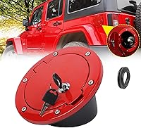 Vista 10 de Cubierta de Puerta de Combustible JeCar Tapa de Gasolina con Candado para Jeep Wrangler JK y Unlimited 2007-2018